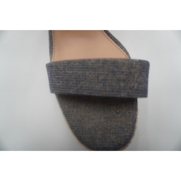 ANTONIO MELANI Lauralyn Navy Blue Gold Resort Ankle Vacation Wedge Sandals Sz 9M - Picture 7 of 10